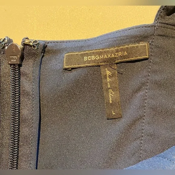 BCBGMaxAzria Wide-Leg Peplum Jumpsuit, Navy Blue, size L - Picture 11 of 12